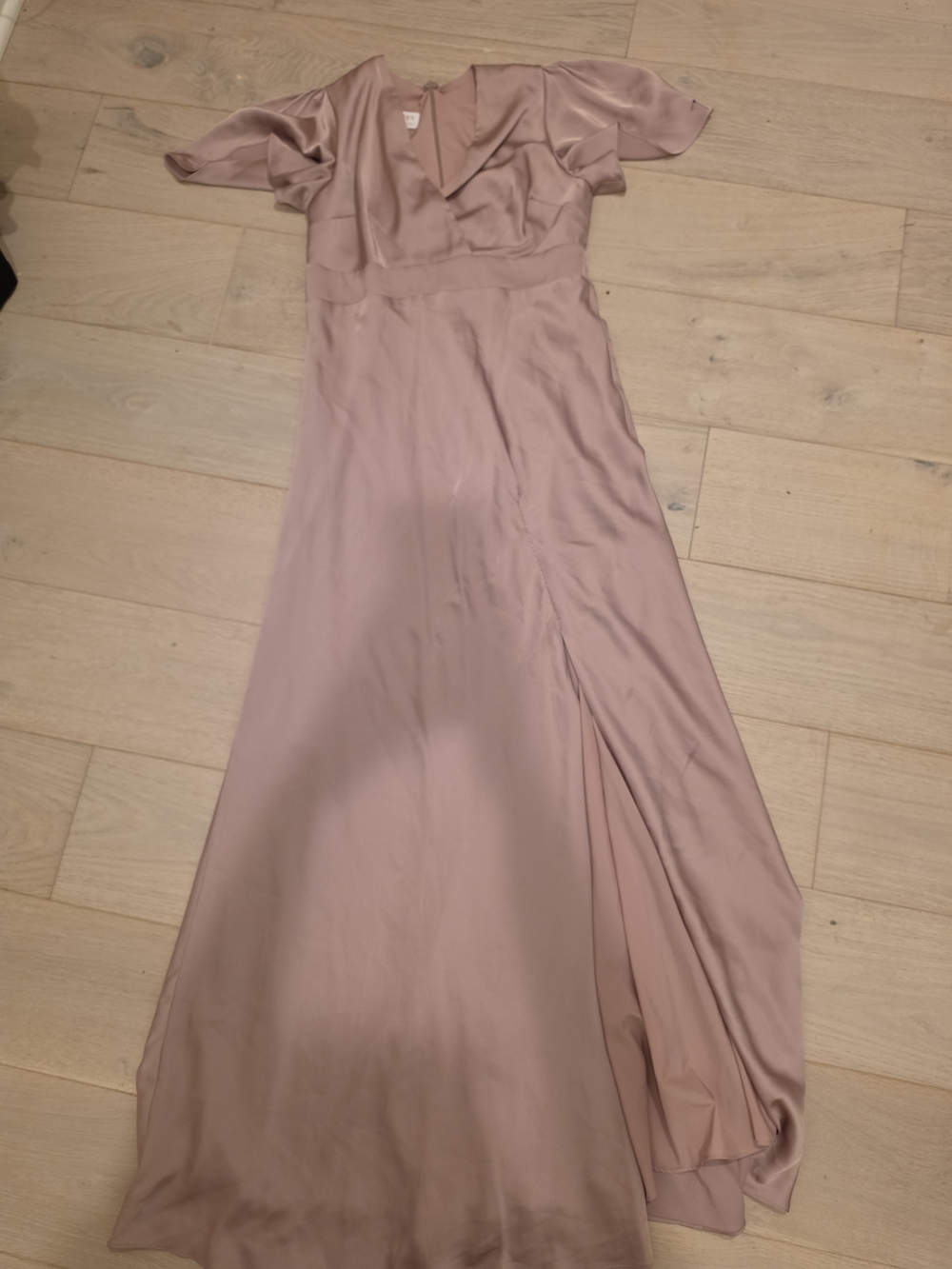 Birdy Grey Satin Maxi Dress in Dusty Rose Pink